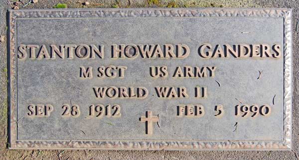 Stanton Ganders Headstone, Masonic Cemetary